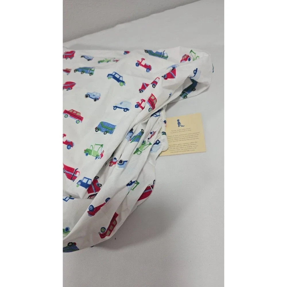 Pottery Barn Kids Transportation Things that go Crib Sheet cars trucks NEW C1
